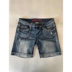 Hydraulic Girl’s Dark Wash Jean Shorts Low Rise 6.5” Inseam Size 9/10